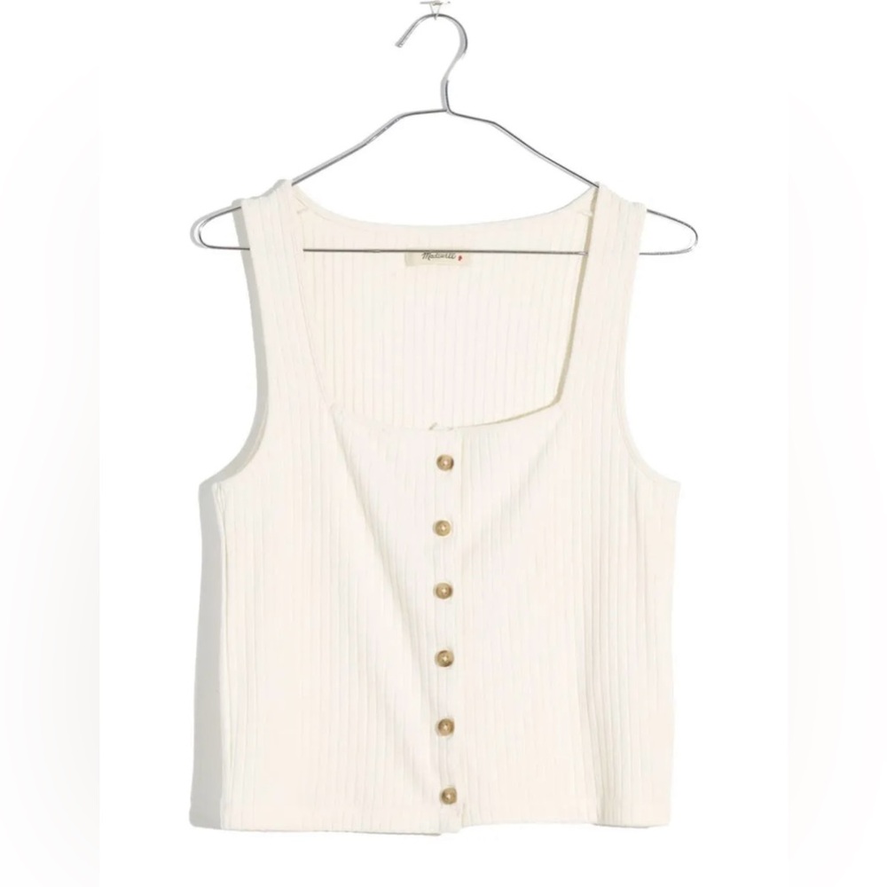 Madewell Cream Sleeveless Crop Tank Top